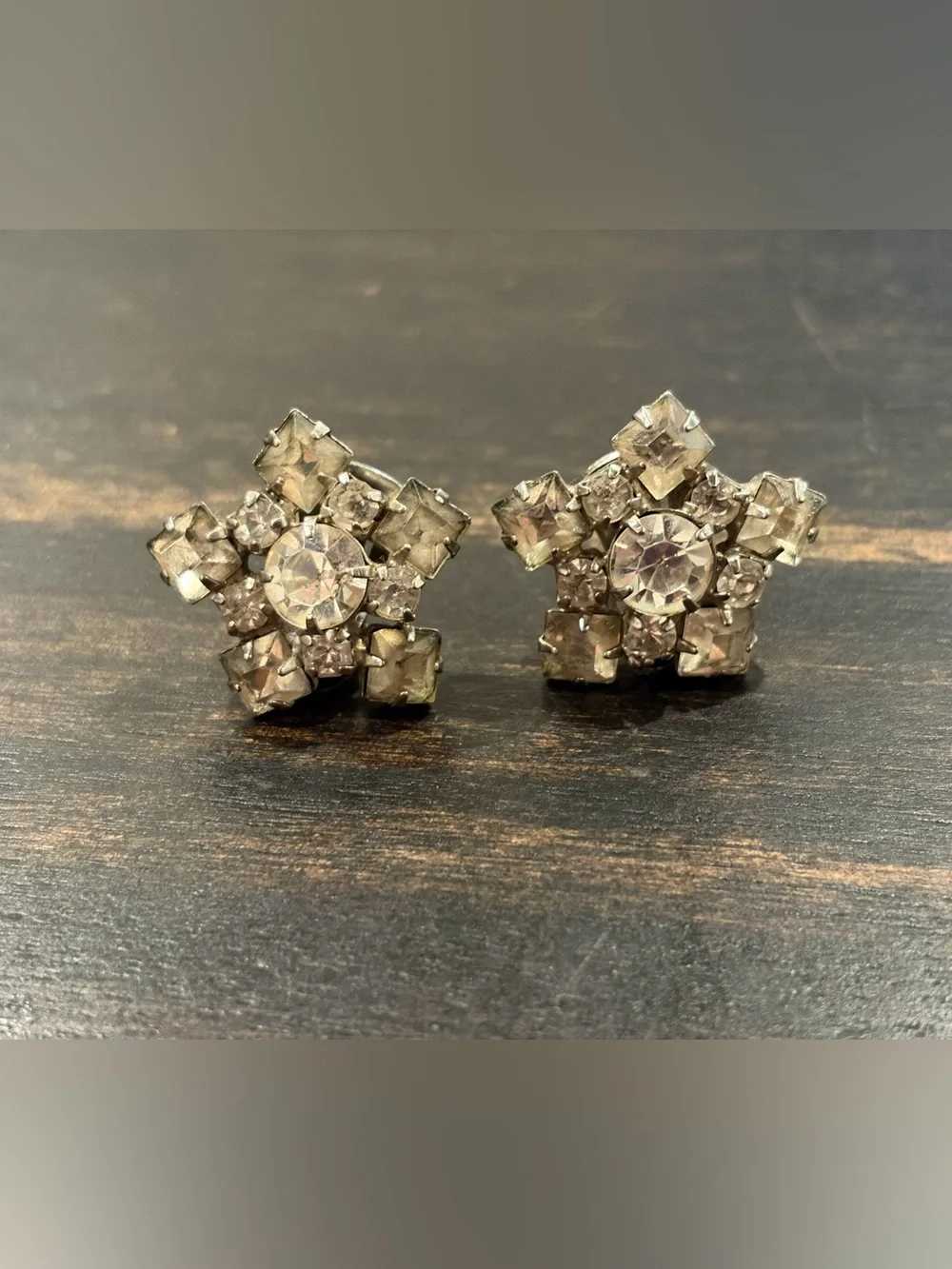 Crystal Star Clip on Earrings